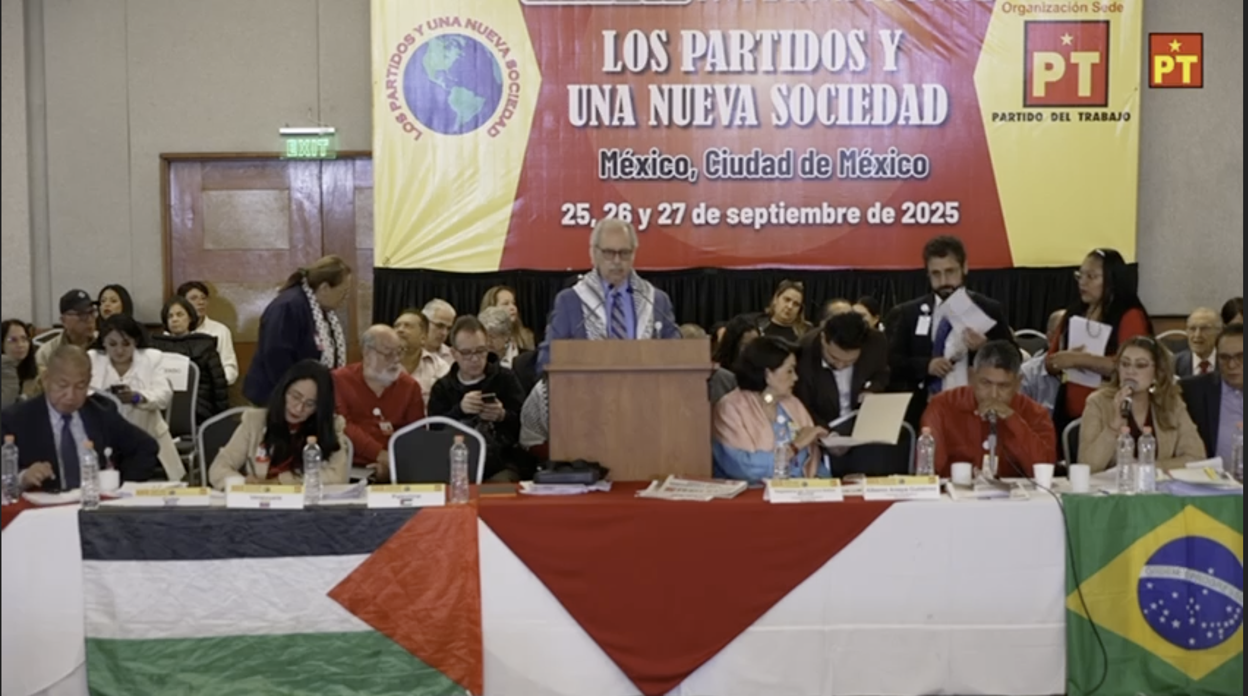 PAON President Mohammad Abd-Elsalam speech at Mexico Labor Party conference.